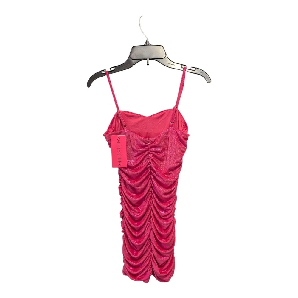BBC-2 With Jules Big Girls Ruched Sleeveless Dress Size L - Bright Pink Back Zip